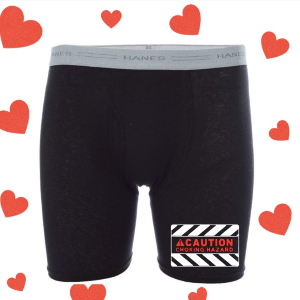 Personalized Men’s Underwear – Funny 'Caution Choking Hazard …